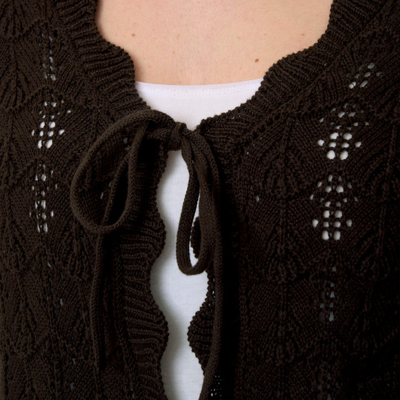 Damen Strickjacke mit Ajourmuster