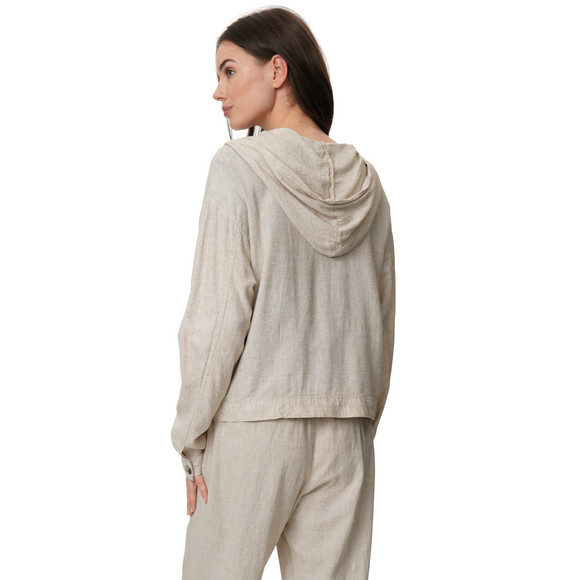 Damen Leinen-Bluse mit Kapuze