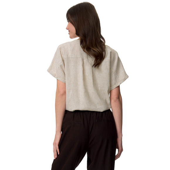 Damen Leinen-Bluse mit Zierknöpfen