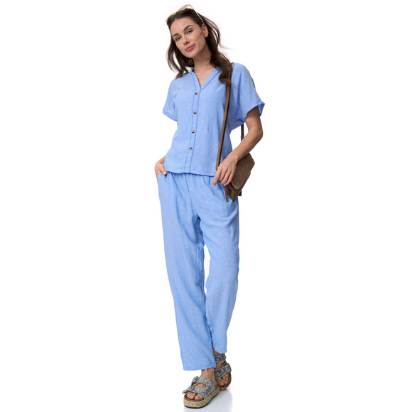 Linnen damesblouse met knopen