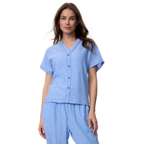 Linnen damesblouse met knopen