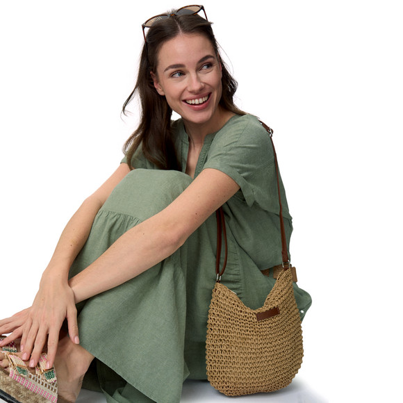 Damen Leinen-Bluse mit Zierknöpfen