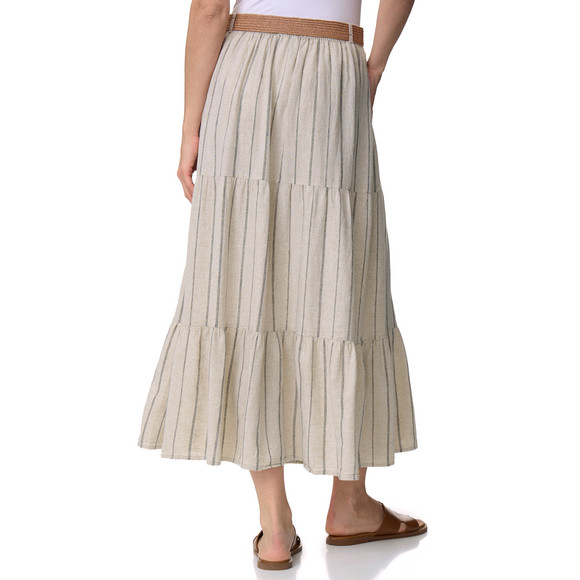 Damen Leinen-Rock mit Gürtel