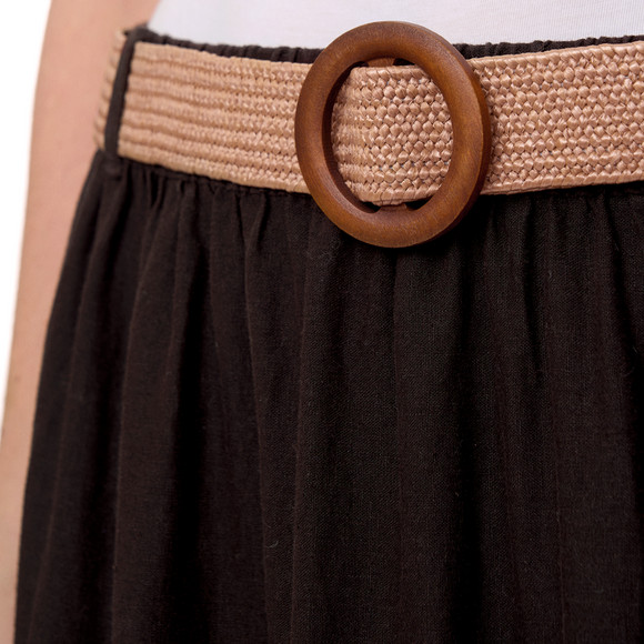 Damen Leinen-Rock mit Gürtel