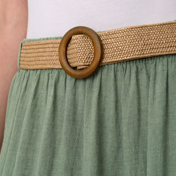 Damen Leinen-Rock mit Gürtel