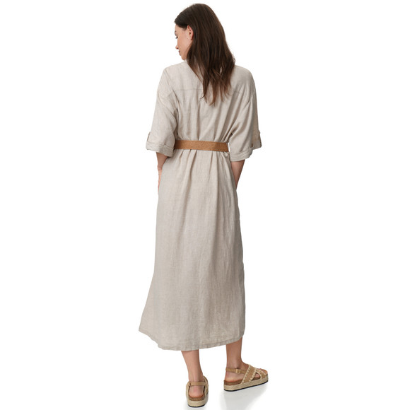 Damen Leinen-Kleid mit Gürtel