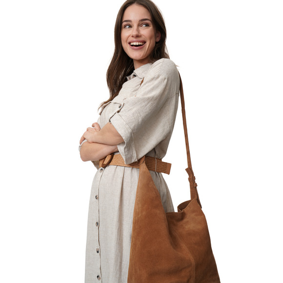 Damen Leinen-Kleid mit Gürtel