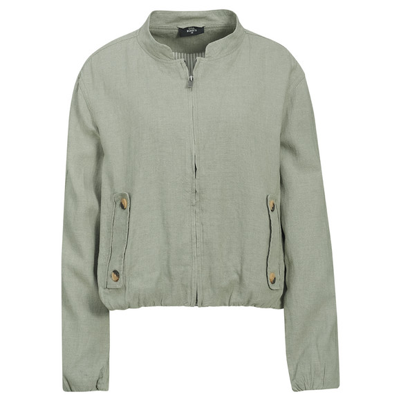 Damen Leinen-Blouson in Unifarben