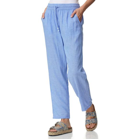 Damen Leinen-Hose mit Tunnelzug