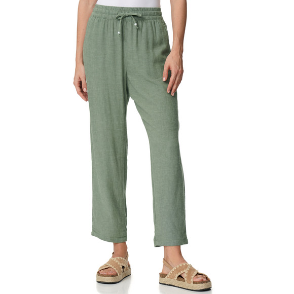 Damen Leinen-Hose mit Tunnelzug