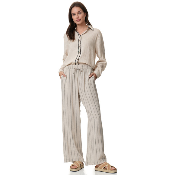 Damen Leinen-Hose mit Tunnelzug