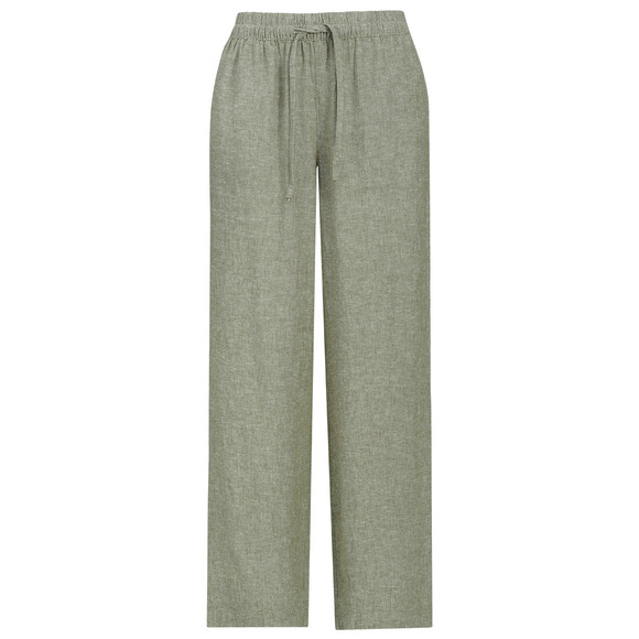 Damen Leinen-Hose mit Tunnelzug oliv