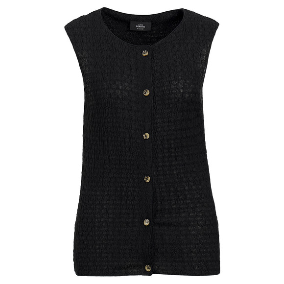 Damen Top mit Knopfleiste schwarz