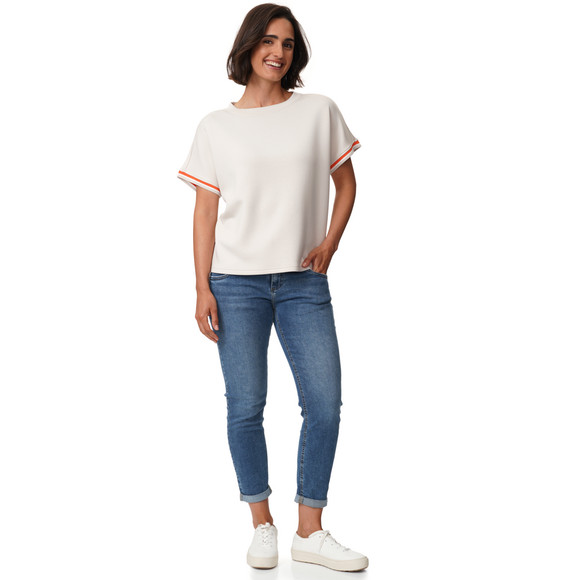 Dames slim fit-jeans met gevlochten riem