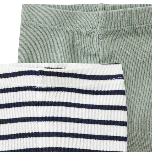 2 Newborn Leggings mit Rippstruktur