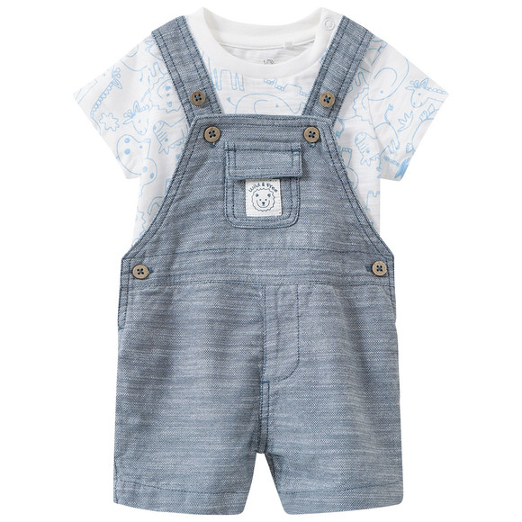 Newborn Set mit Latzshorts und T-Shirt