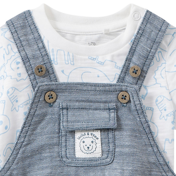 Newborn Set mit Latzshorts und T-Shirt