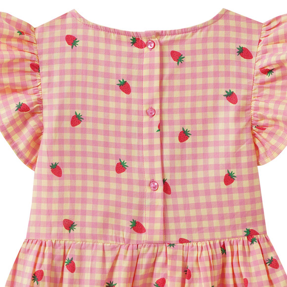 Mädchen Kleid mit Erdbeer-Print