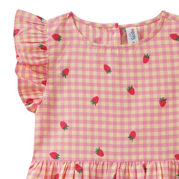 Mädchen Kleid mit Erdbeer-Print