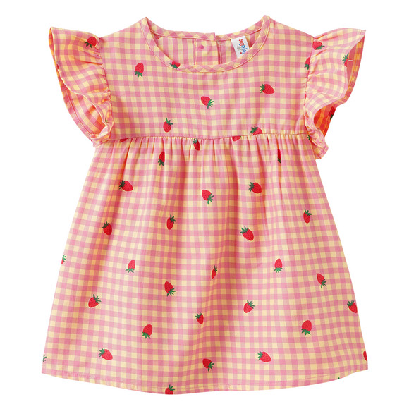 Mädchen Bluse mit Erdbeer-Print pink / gelb