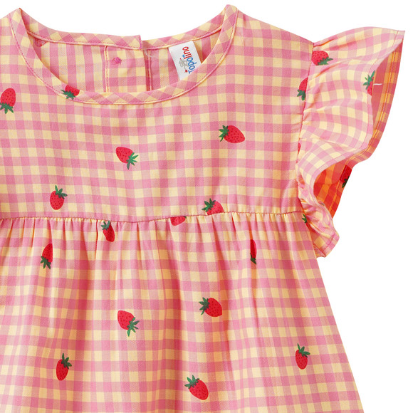 Mädchen Bluse mit Erdbeer-Print