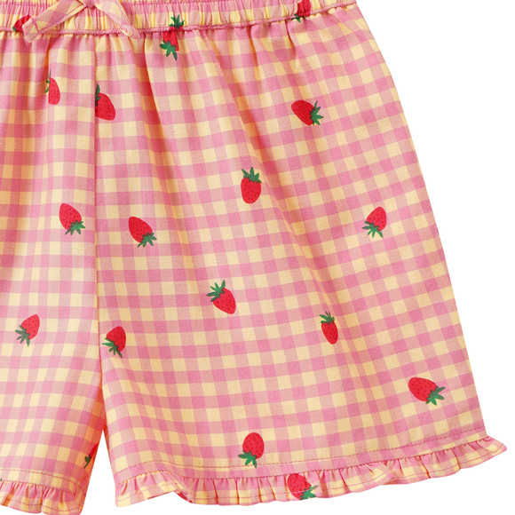 Mädchen Shorts mit Erdbeer-Print