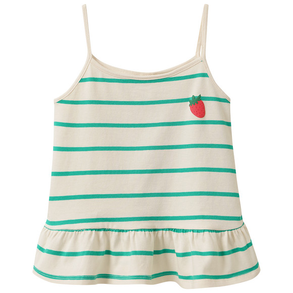 Mädchen Top mit Streifen hellbeige / grün