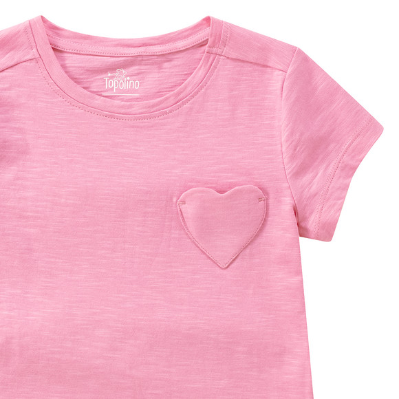 Mädchen T-Shirt mit Herz-Tasche
