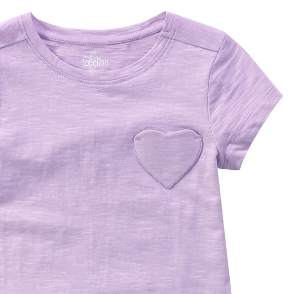 Mädchen T-Shirt mit Herz-Tasche