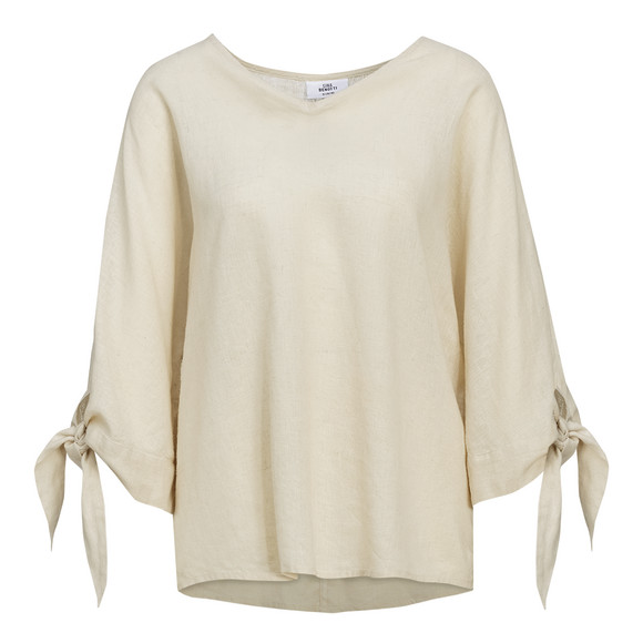 Damen Leinen-Tunika mit Bindebändern