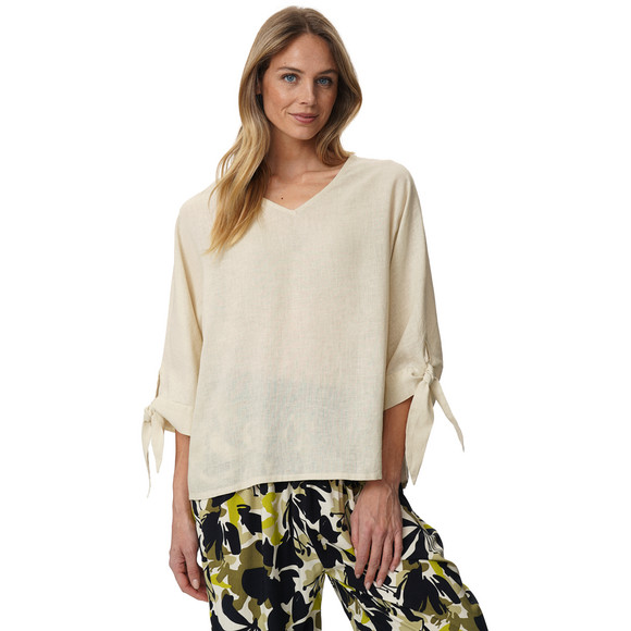 Damen Leinen-Tunika mit Bindebändern