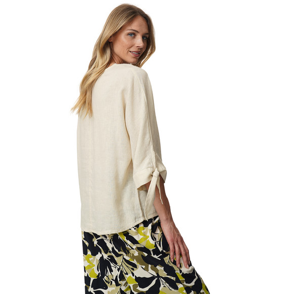 Damen Leinen-Tunika mit Bindebändern