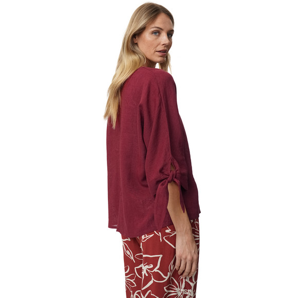 Damen Leinen-Tunika mit Bindebändern