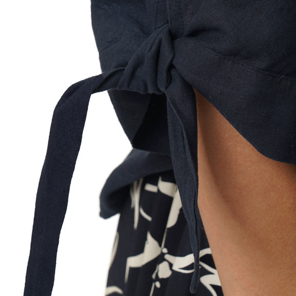 Damen Leinen-Tunika mit Bindebändern