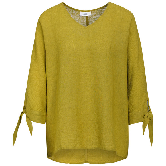 Damen Leinen-Tunika mit Bindebändern helloliv