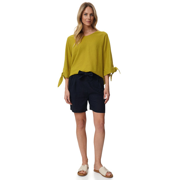 Damen Leinen-Tunika mit Bindebändern