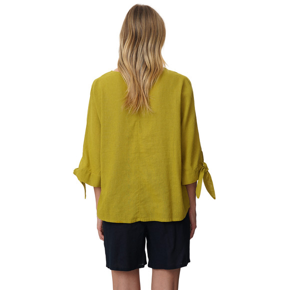 Damen Leinen-Tunika mit Bindebändern