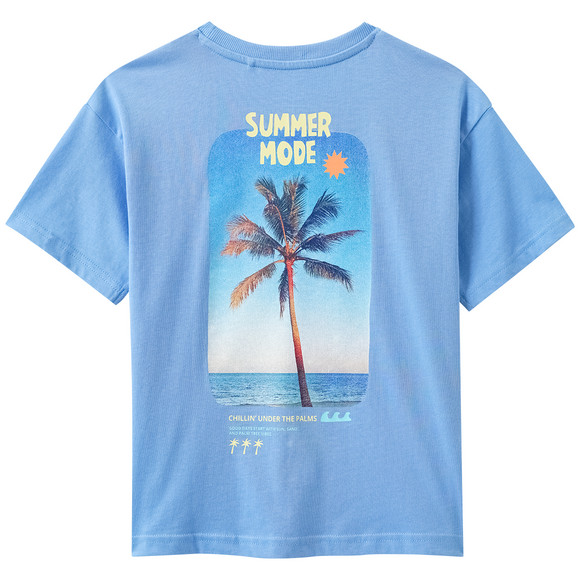 Jungen T-Shirt mit Foto-Print hellblau