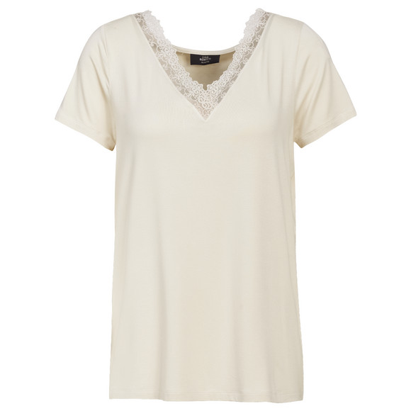 Damen T-Shirt mit Spitze creme