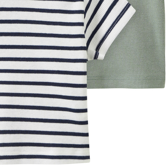 2 Newborn T-Shirts mit Rippstruktur