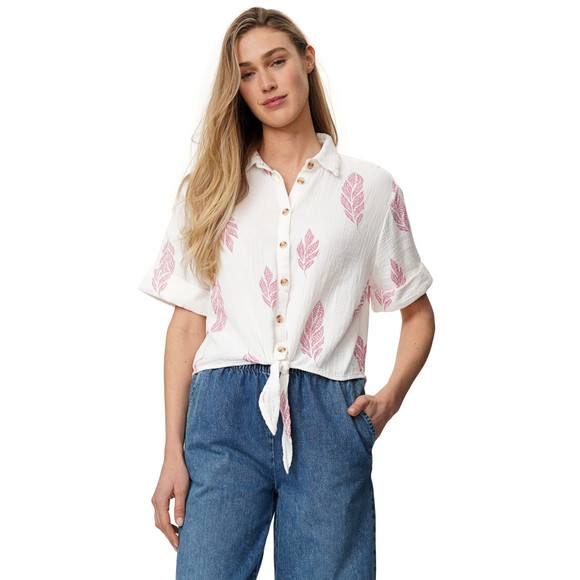 Damen Musselin-Bluse mit Allover-Muster