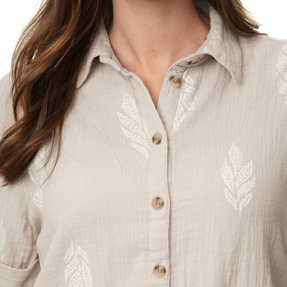 Damen Musselin-Bluse mit Allover-Muster