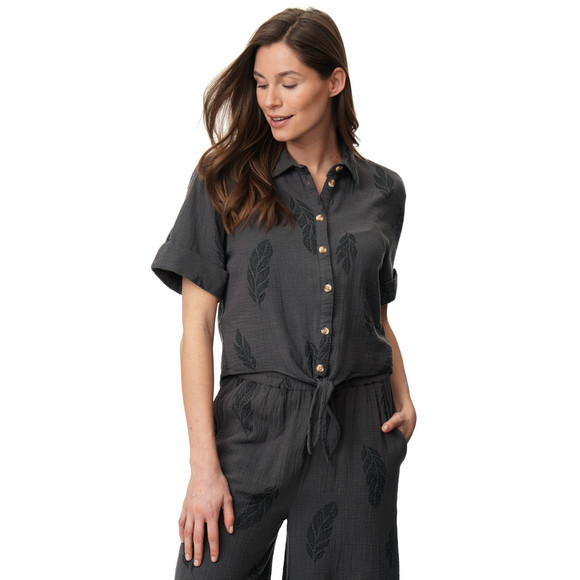 Damen Musselin-Bluse mit Allover-Muster