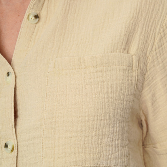 Mousseline damesblouse met borstzak