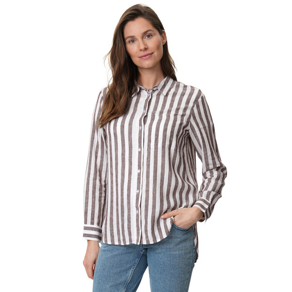 Damen Leinen-Bluse mit Streifen