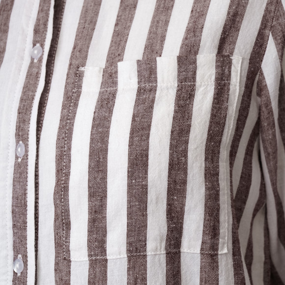 Damen Leinen-Bluse mit Streifen