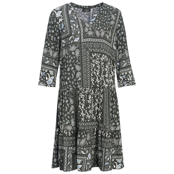 Damen Kleid mit Allover-Muster dunkelgrau