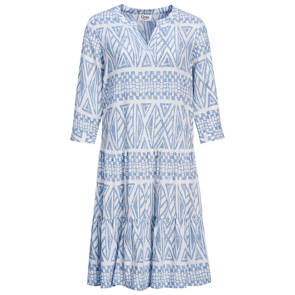 Damen Kleid mit Allover-Muster blau