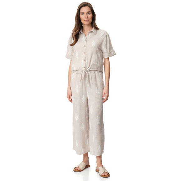 Damen Musselin-Hose mit gerüschtem Bund