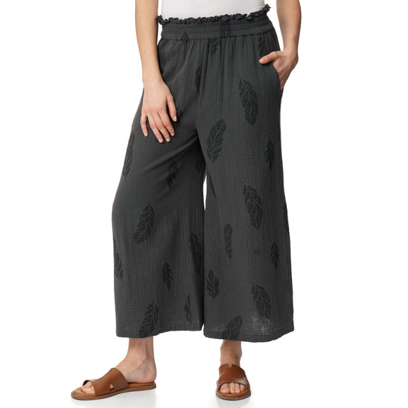 Damen Musselin-Hose mit gerüschtem Bund